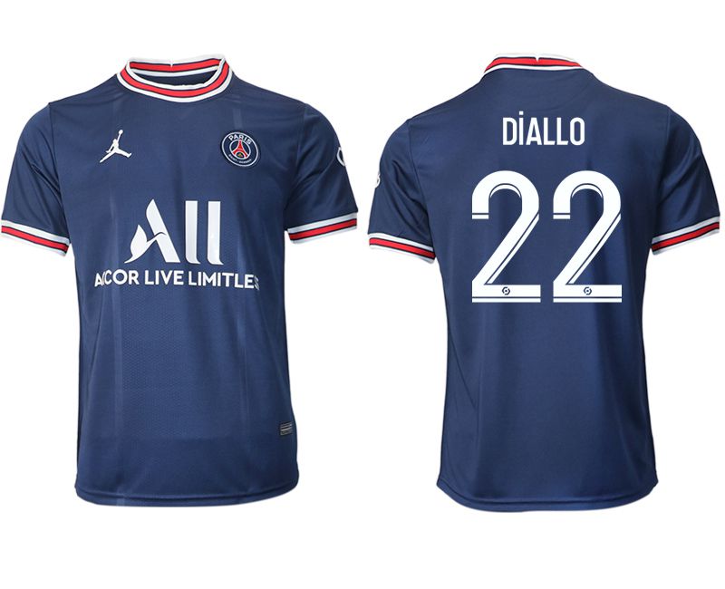 Men 2021-2022 Club Paris St German home aaa version blue #22 Soccer Jersey